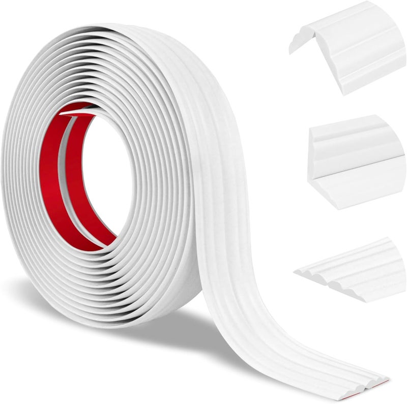 Heonay Wall Corner Protector Peel and Stick Corner Trim Molding Flexible Inside & Outside Wall Edge Guard Self Adhesive Moulding Trim for Edge Use, White, 0.8” W x 40’ L - Image 1